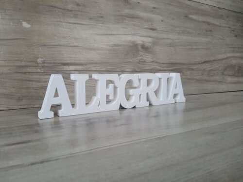 Palavra Decorativa Alegria - Linha Bk