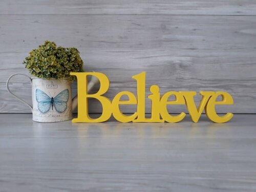 Palavra Decorativa Believe Mod. BS