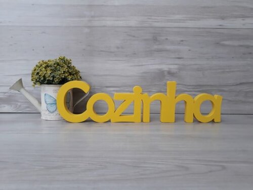Palavra Decorativa Cozinha - Peça de Mesa em mdf