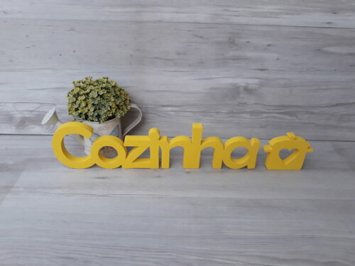 Palavra Decorativa Cozinha + Panelinha - Peça de Mesa em mdf