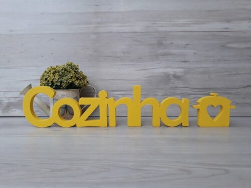 Palavra Decorativa Cozinha + Panelinha - Peça de Mesa em mdf