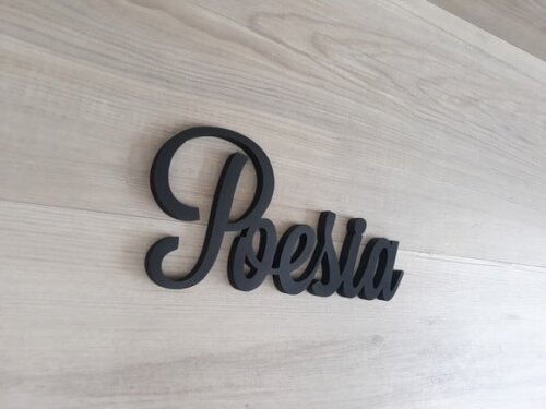 Palavra Decorativa de Parede - Poesia