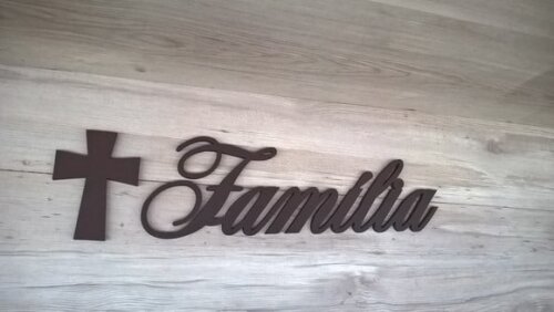 Palavra Decorativa de Parede Família - linha AS2 + Cruz