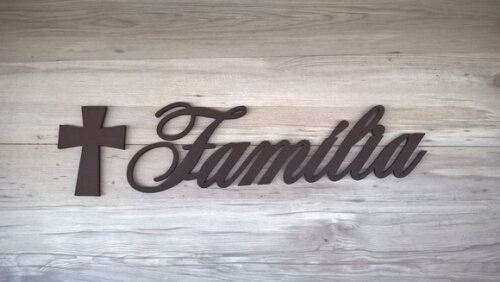 Palavra Decorativa de Parede Família - linha AS2 + Cruz