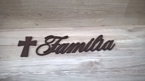 Palavra Decorativa de Parede Família - linha AS2 + Cruz