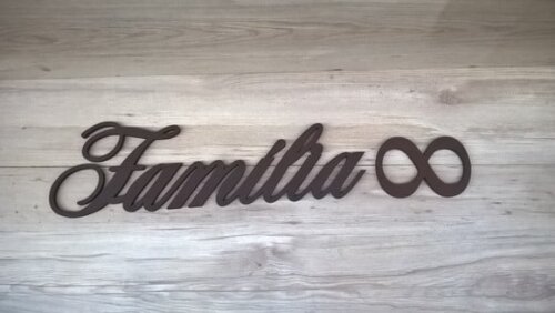 Palavra Decorativa de Parede Família - linha AS2 + Infinito