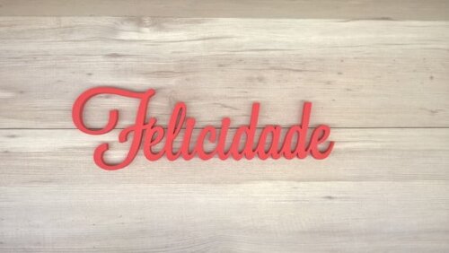 Palavra Decorativa de Parede Felicidade - linha LS