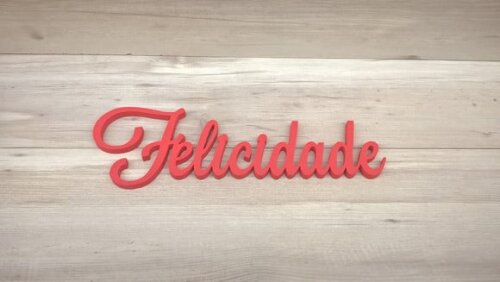 Palavra Decorativa de Parede Felicidade - linha LS