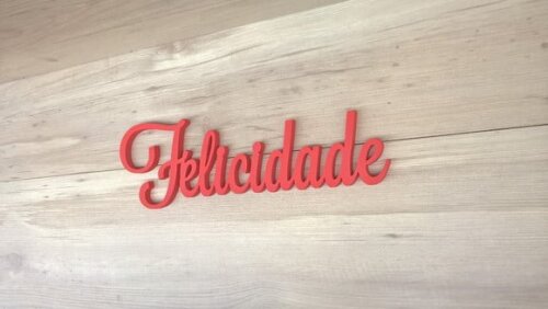 Palavra Decorativa de Parede Felicidade - linha LS