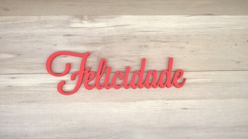 Palavra Decorativa de Parede Felicidade - linha LS