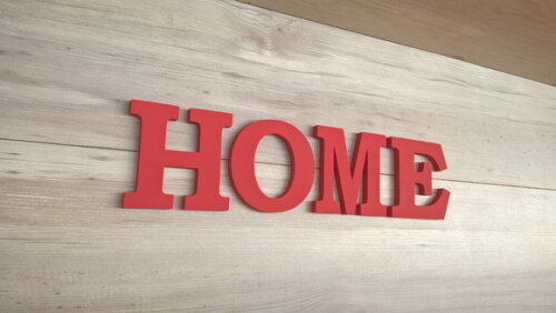 Palavra Decorativa de Parede HOME - linha BK