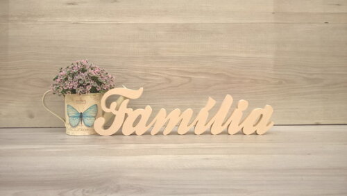 Palavra decorativa em mdf Família- Linha Clássico