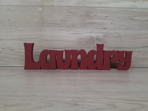 Palavra decorativa em MDF Laundry - Mod Sr