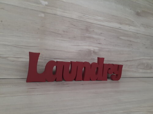 Palavra decorativa em MDF Laundry - Mod Sr
