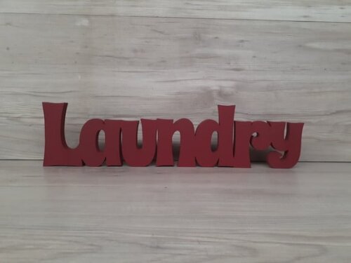 Palavra decorativa em MDF Laundry - Mod Sr