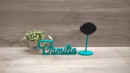 Palavra decorativa Família Mod LS + lousa de mesa