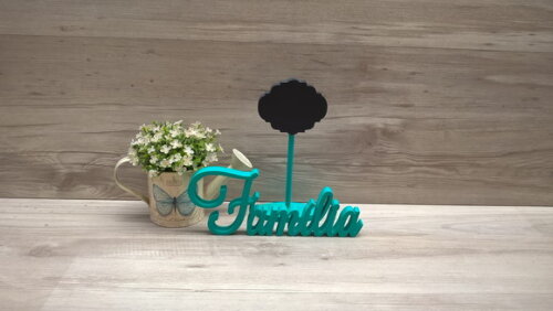 Palavra decorativa Família Mod LS + lousa de mesa