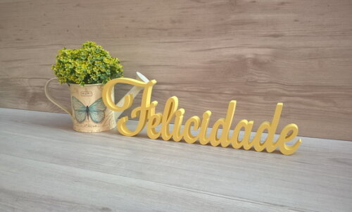 Palavra Decorativa Felicidade Mod LS