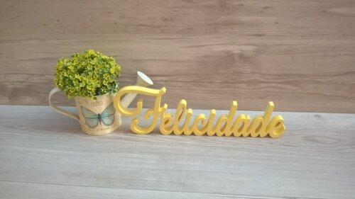 Palavra Decorativa Felicidade Mod LS