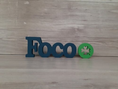 Palavra Decorativa Foco - Linha Bk + Miniatura Simbolo Sorte