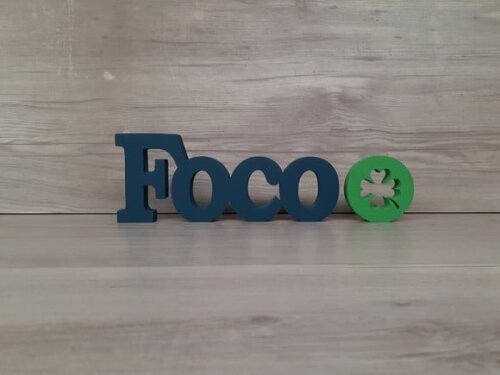 Palavra Decorativa Foco - Linha Bk + Miniatura Simbolo Sorte