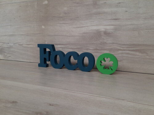 Palavra Decorativa Foco - Linha Bk + Miniatura Simbolo Sorte
