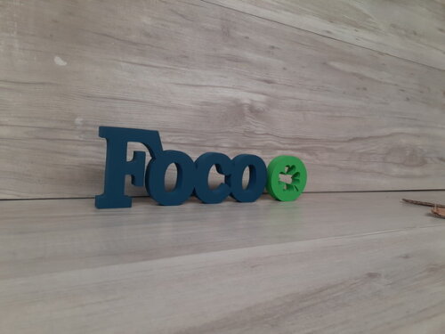 Palavra Decorativa Foco - Linha Bk + Miniatura Simbolo Sorte