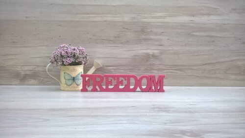 Palavra decorativa FREEDOM - linha BK