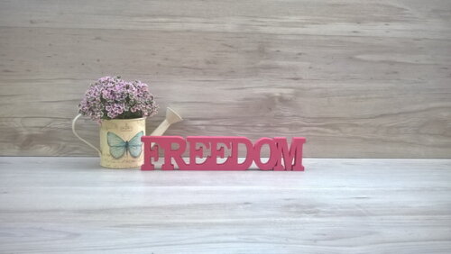 Palavra decorativa FREEDOM - linha BK
