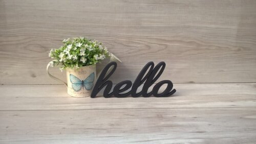 Palavra Decorativa hello modelo AS