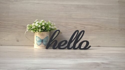 Palavra Decorativa hello modelo AS