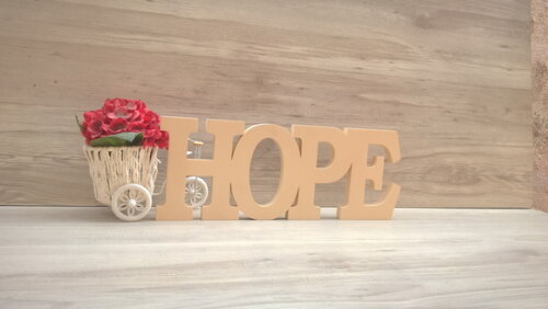 Palavra decorativa HOPE - linha BK G