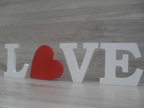 Palavra Decorativa Love Coração