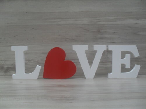 Palavra Decorativa Love Coração