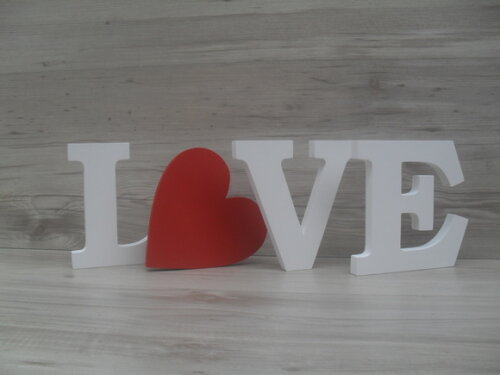 Palavra Decorativa Love Coração