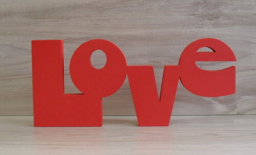 Palavra Decorativa Love Modelo Retrô