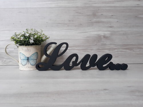 Palavra decorativa Love... - clássico