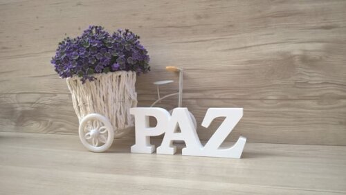 Palavra decorativa PAZ - linha BK