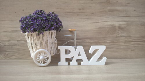 Palavra decorativa PAZ - linha BK