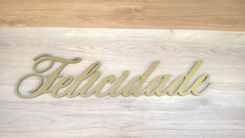 Palavra MDF de Parede - Felicidade