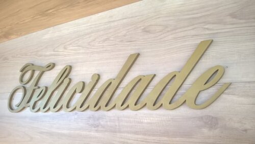 Palavra MDF de Parede - Felicidade