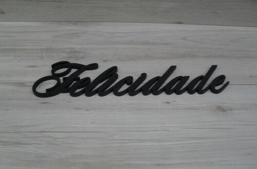 Palavra MDF de Parede - Felicidade
