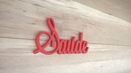 Palavra MDF de Parede - Saúde - linha LS