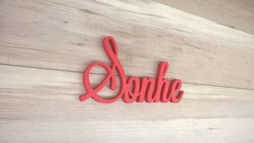 Palavra mdf de Parede - Sonhe - Linha Ls