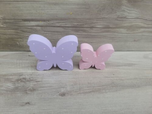 Par de Borboletas de Mesa em mdf - 8 e 6 cm
