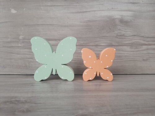 Par de Borboletas de Mesa em mdf - 8 e 6 cm