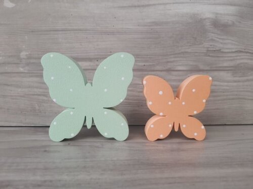 Par de Borboletas de Mesa em mdf - 8 e 6 cm