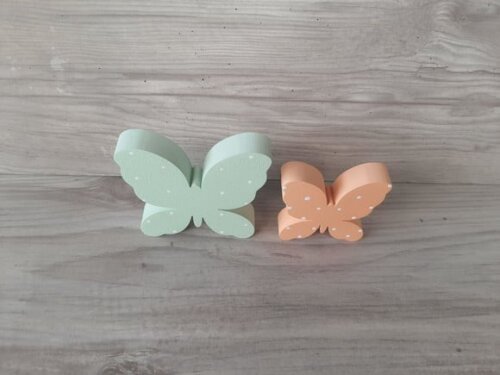 Par de Borboletas de Mesa em mdf - 8 e 6 cm