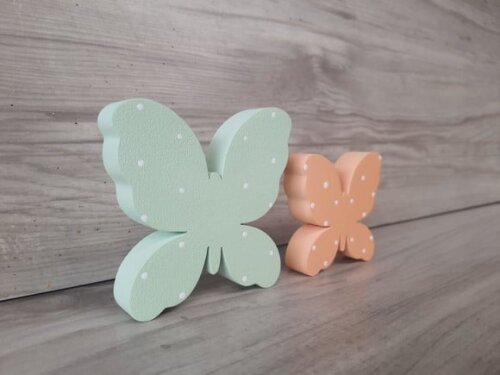 Par de Borboletas de Mesa em mdf - 8 e 6 cm
