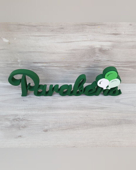Parabéns - Palavra de Mesa em mdf - Tema Balões